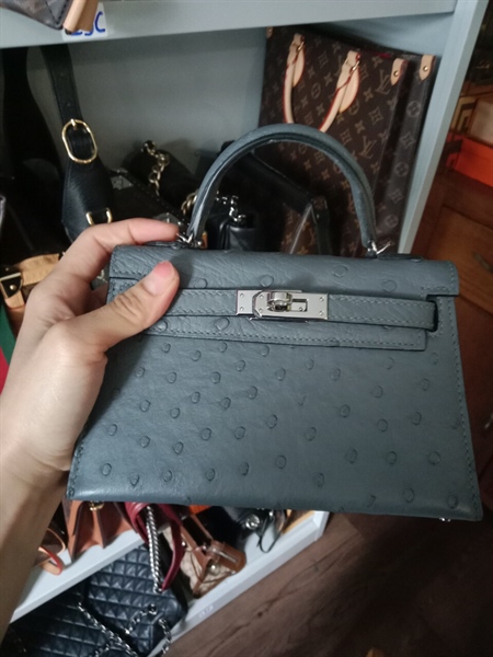 Túi hermes xám +