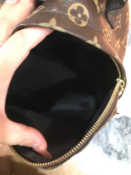 Balo Lv hoa nâu viền đen +