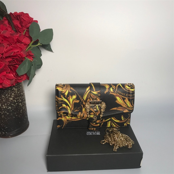 Túi versace đen vàng KG+