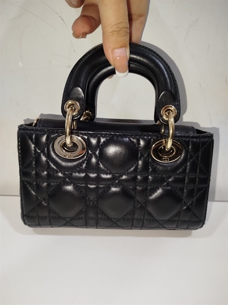 Túi Lady Dior Đen 18cm+