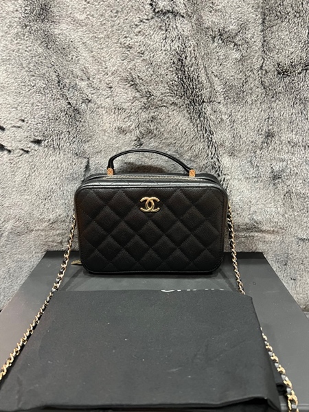 Túi Chanel hộp vuông đen+