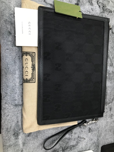Túi Clutch GG Đen Chữ+