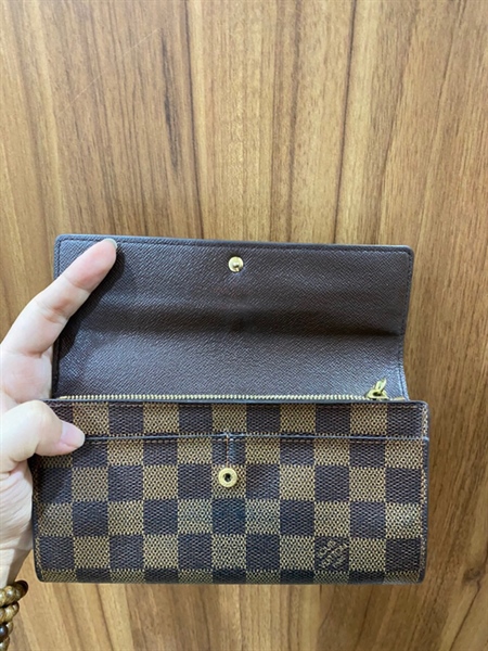 Ví Dài LV Ô Vuông Nâu Vàng+