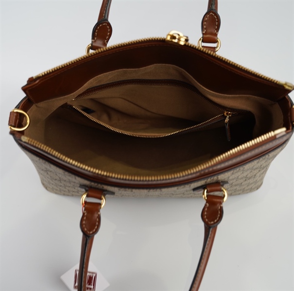 Túi GG viền da nâu +