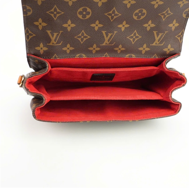 Túi LV hoa nâu quai viền đỏ size 22 ++