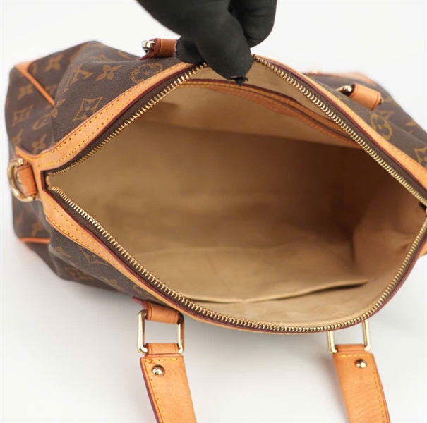 Túi LV hoa nâu phối da size 25 ++