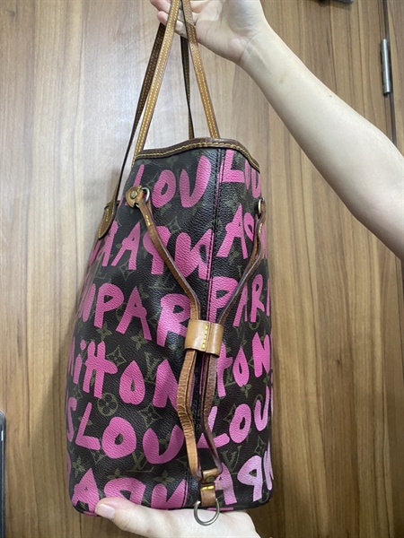 Túi Neverfull LV grafiti hồng lòng hồng +