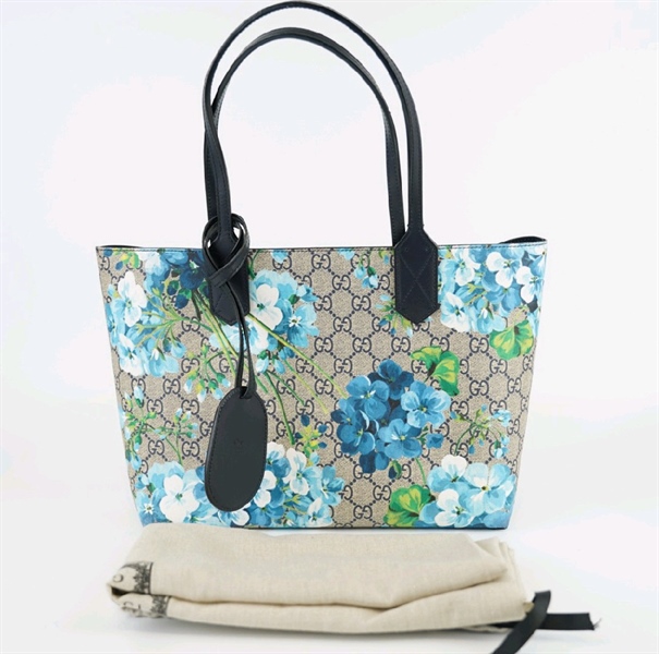 Túi GC tote hoa xanh lòng xanh sz30+