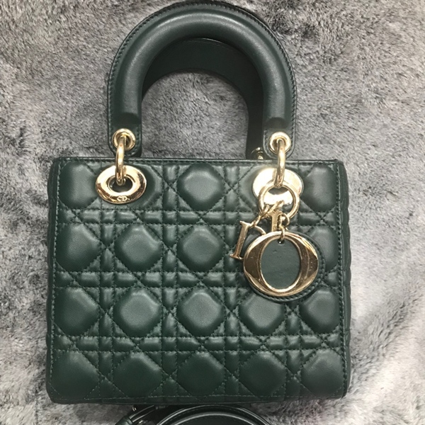 Túi Dior Lady màu xanh lục đậm KG+