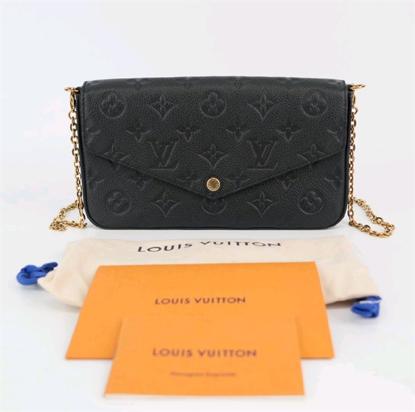 Túi LV kẹp nách hoa đen kèm ví 20cm KG+