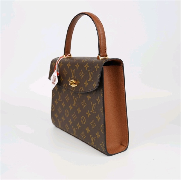 Túi LV handle hoa nâu KG+