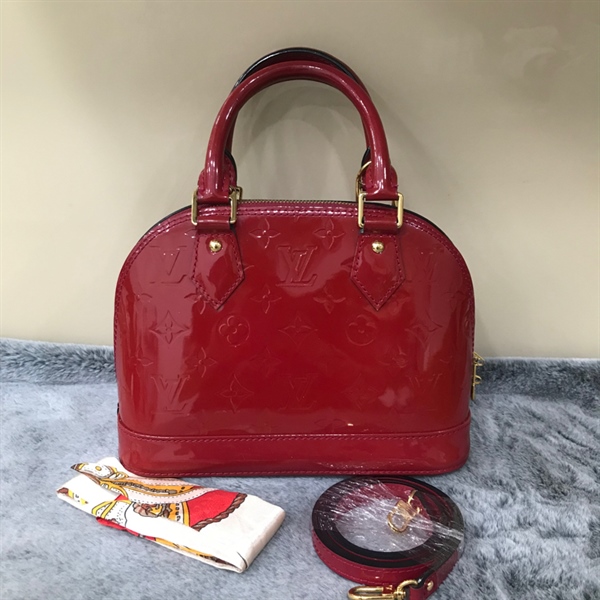 Túi LV Alma đỏ bóng 24cm +