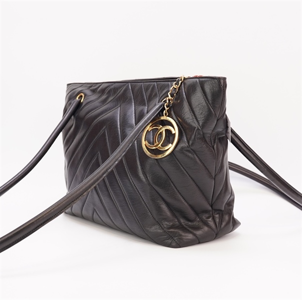 Túi CC Tote vân đen size 35cm KG+