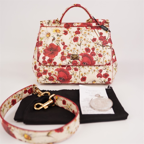 Túi DOCLE GABBANA bông hoa đỏ +