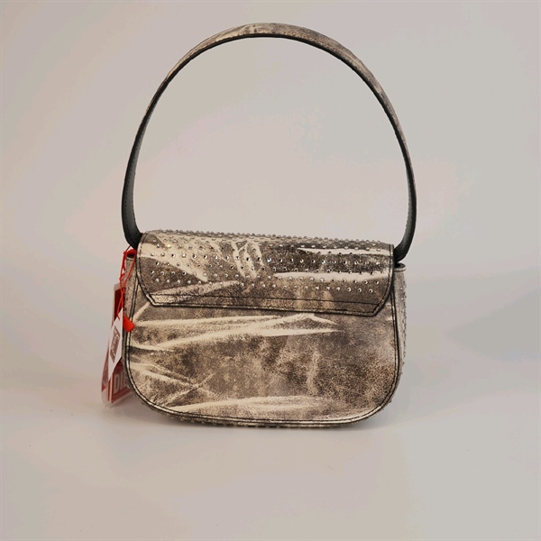 Túi Diesel xám logo đính đá +