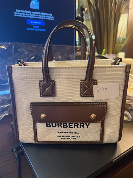 Túi BBR trắng phối nâu TB+