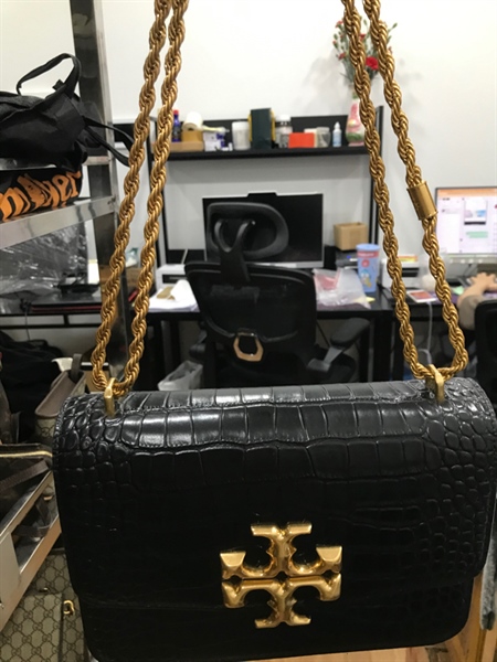Túi Tory Burch Đen Dây Vàng+