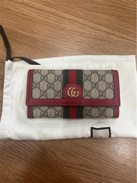 Ví GG nâu viền đỏ lòng đỏ KG+