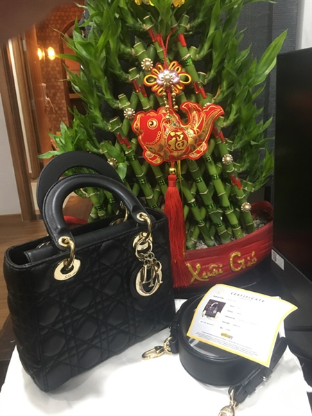 Túi Dior Lady đen size 20cm +