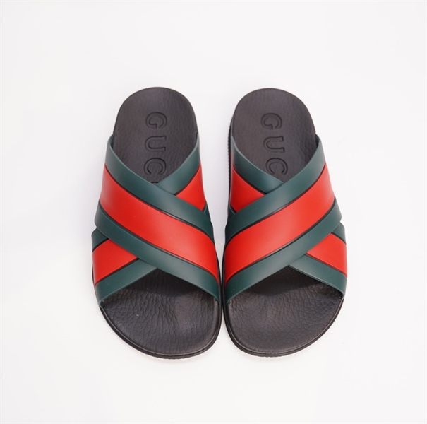 Dép GG đen quai chéo đỏ xanh (sz SX) TB+