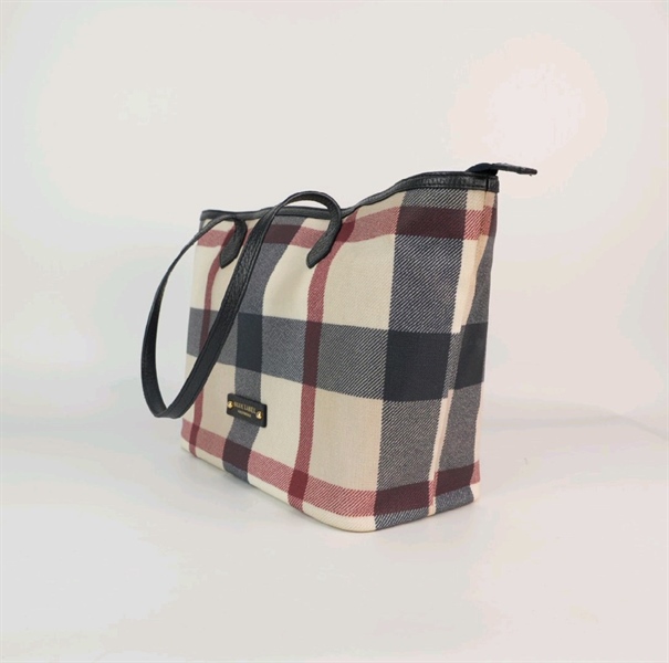 Túi BBR Blue Label tote đỏ kẻ trắng KG+
