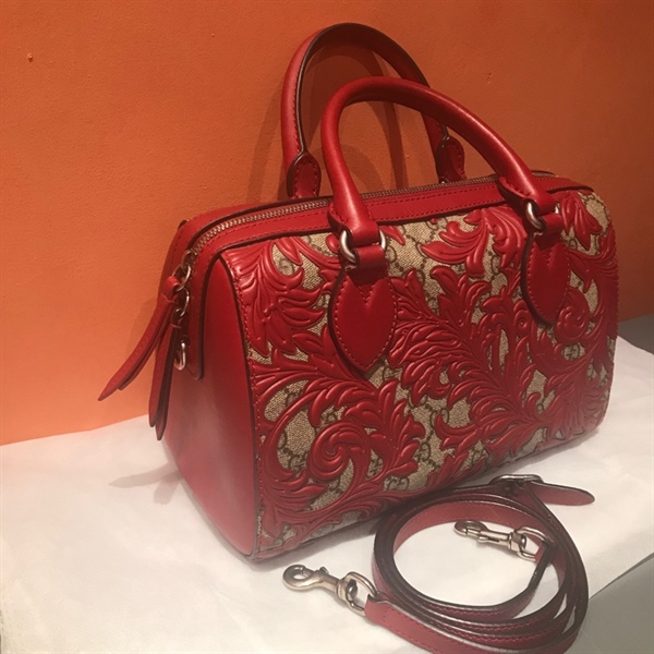 Túi Speedy GG họa tiết hoa đỏ+