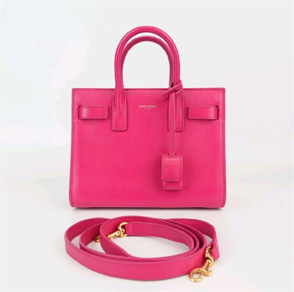 Túi YSL xách tay màu hồng đậm sz 22cm KG+