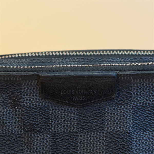Túi LV đeo chéo ô vuông xanh đen 2zip+