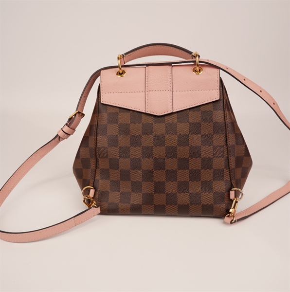 Balo LV ô vuông nâu nắp hồng KG+