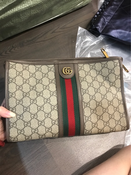 Túi GG Clutch xám