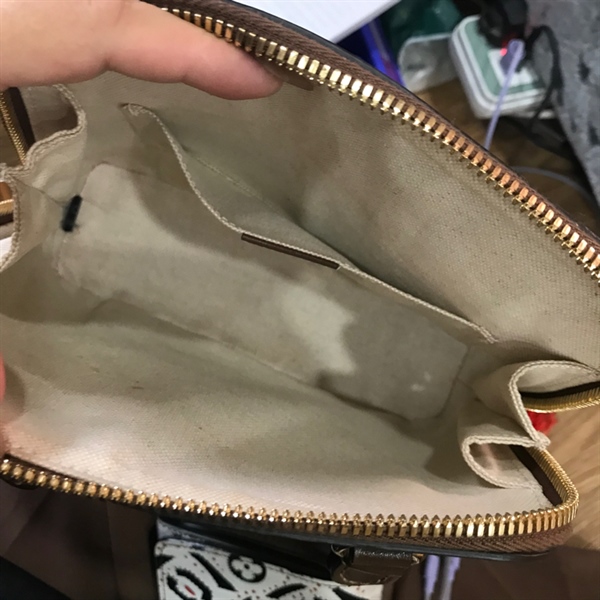 Túi GG Alma xám đế nâu +