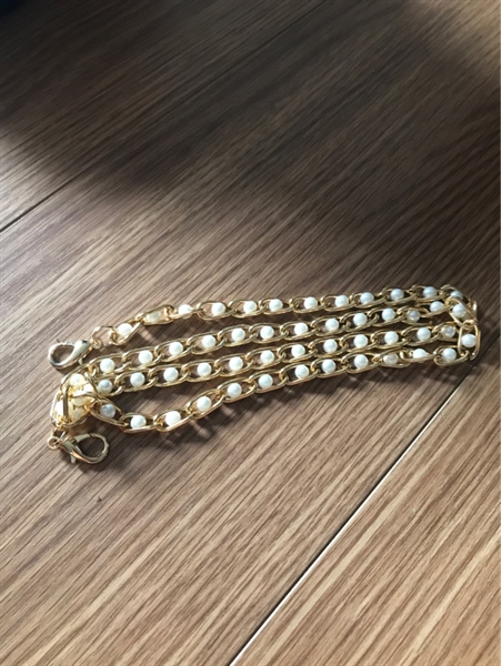 Dây xích vàng xen hạt ngọc 75cm +