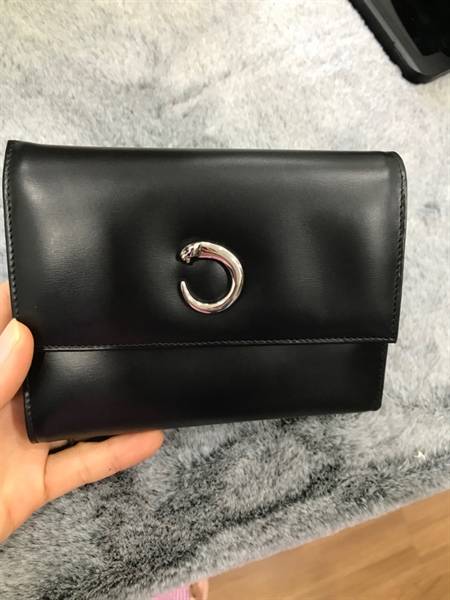 Ví Cartier Đen Gập 3+