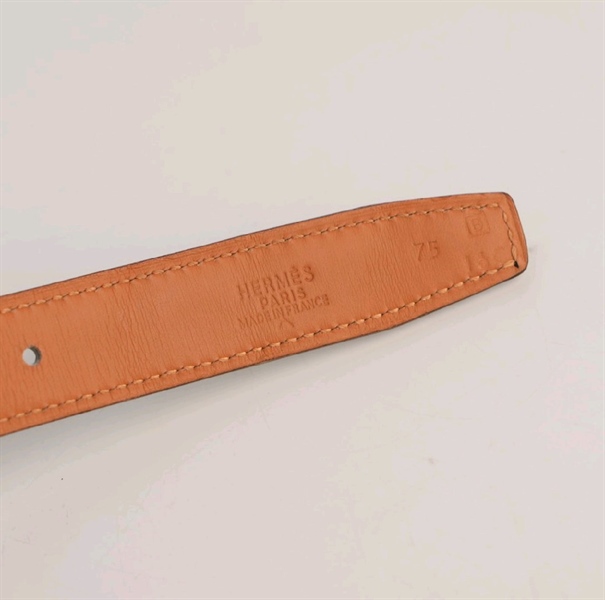 Thắt lưng Hermes màu xanh phối nâu KG+