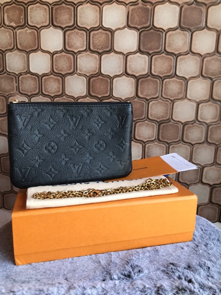 Túi LV Đen 2 Khóa Zip+