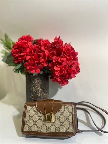 Túi Gucci hộp da nâu KG+