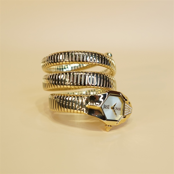 Đồng hồ nữ Just Cavali hình rắn vàng KG+