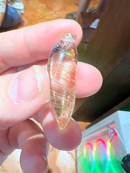 Mặt dây đá thạch anh tóc lớn +