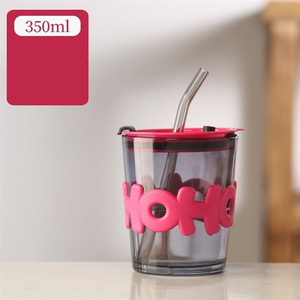 Cốc thuỷ tinh HoHo ống hút