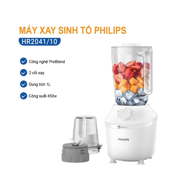 Máy xay sinh tố Philips HR2041 2 cối