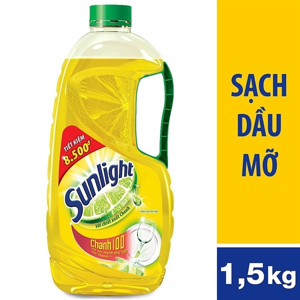 NƯỚC RỬA CHÉN SUNLIGHT UNILEVER CHANH 1.5KG CHAI