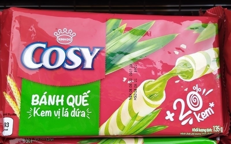 BÁNH KINH ĐÔ COSY BÁNH QUẾ KEM VỊ LÁ DỨA GÓI 135G