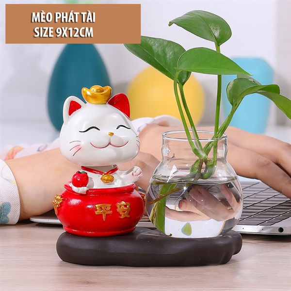 Lọ hoa mèo may mắn phát tài