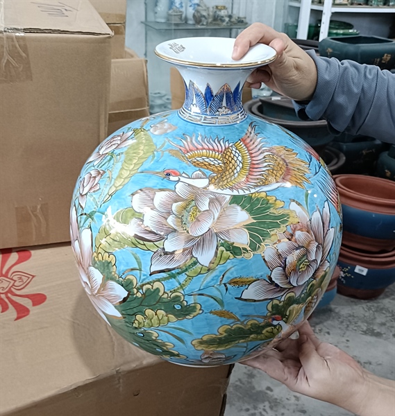 BÌNH SỨ HÚT LỘC KỈ VÀNG H35
