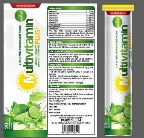 Sủi Multivitamin C plus sả chanh gừng 20 viên
