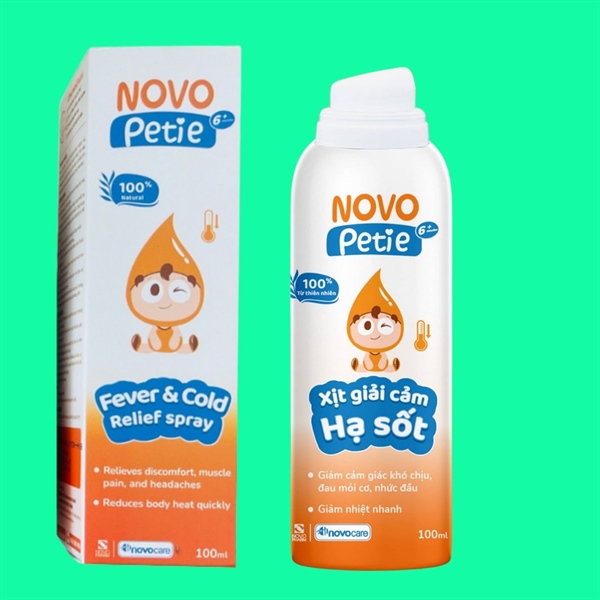 Xịt giải cảm hạ sốt Novo petie 6m+ 100ml