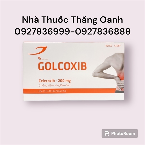 Golcoxib 200mg medisun hộp 10 vỉ x 10 viên