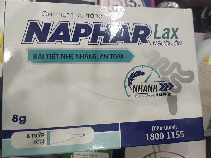 Gel thụt trực tràng Naphar lax Người Lớn 8g