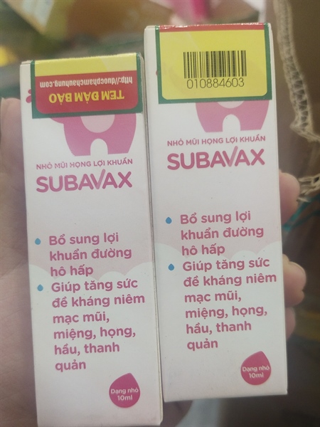 Nhỏ mũi họng lợi Khuẩn SuBavax