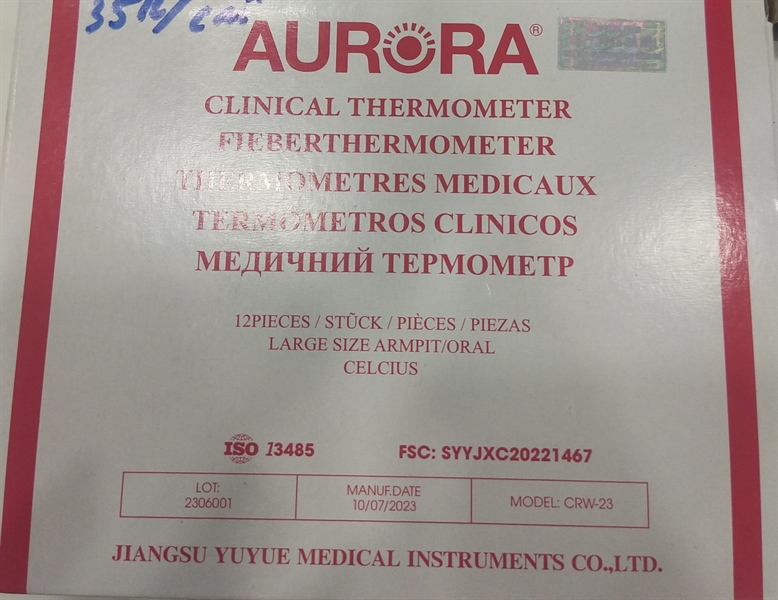nhiệt kế thủy ngân Aurora